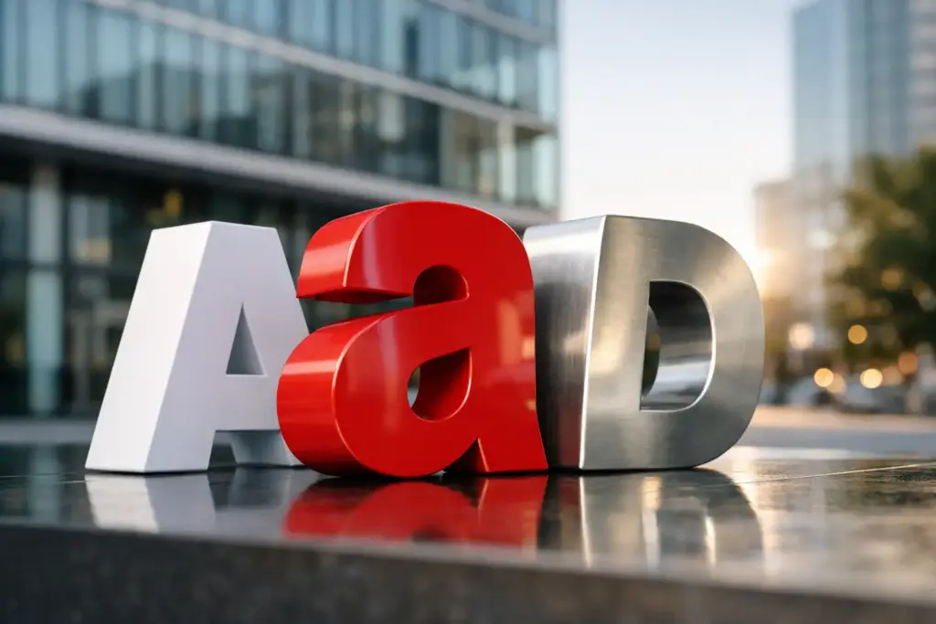 3D Buchstaben für Firmen, die gesehen werden