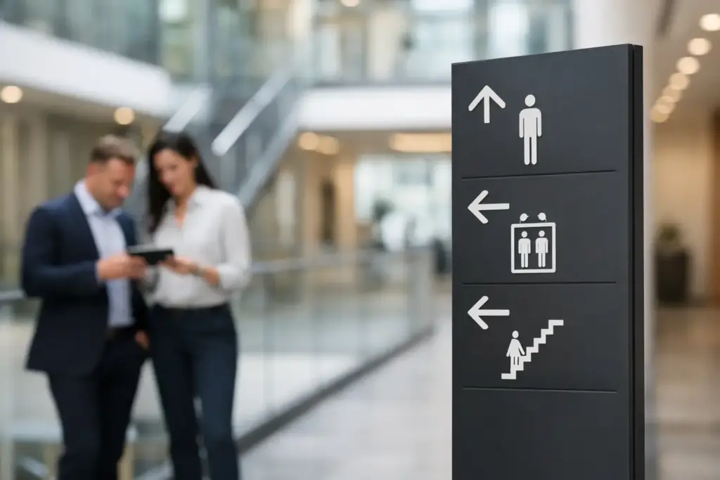 Leitsysteme für große Bürogebäude planen