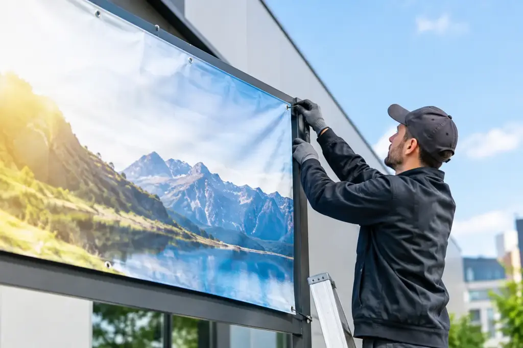Banner sicher außen montieren und sichtbar bleiben