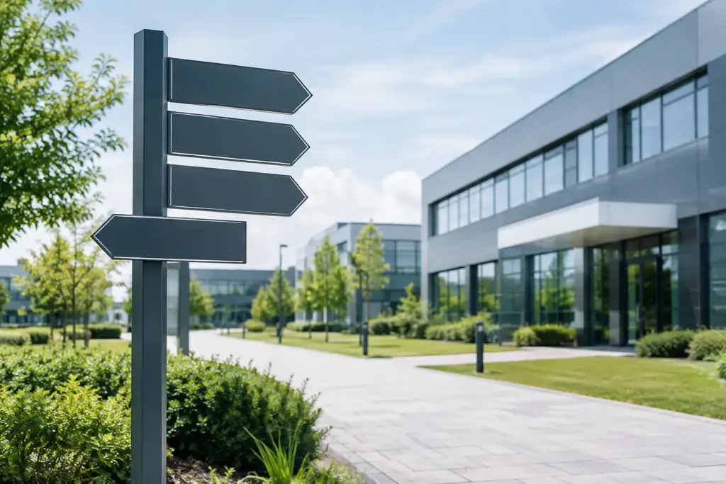 Orientierungsschilder für Gewerbeparks, die wirklich leiten