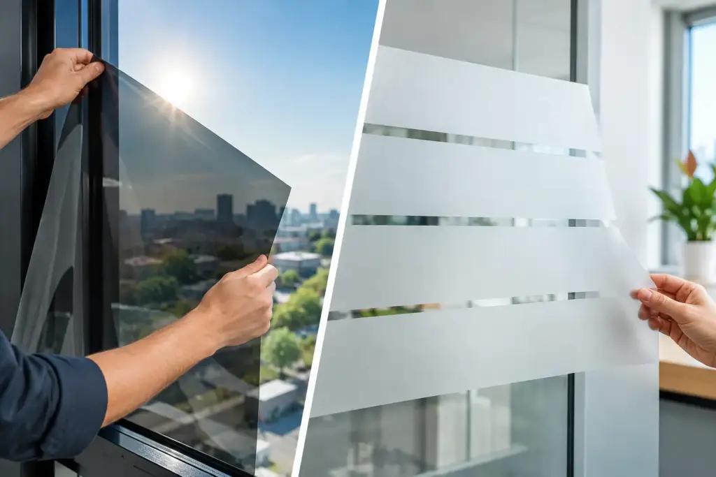 Sonnenschutzfolie versus Glasdekorfolie